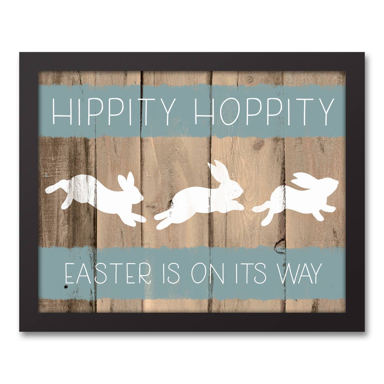 Hippity Hoppity Bunnies 11" x 14" Black Floating Framed Canvas